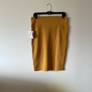 LulaRoe medium mustard yellow cassie skirt